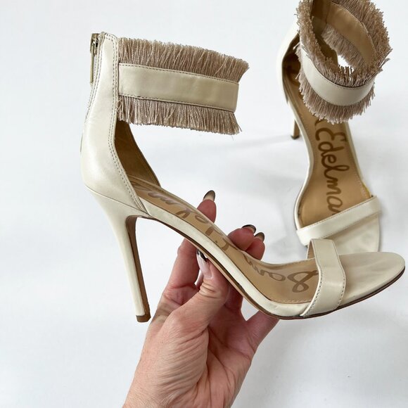 Sam Edelman Winter White Fringe High Heel Sandal - Picture 7 of 12